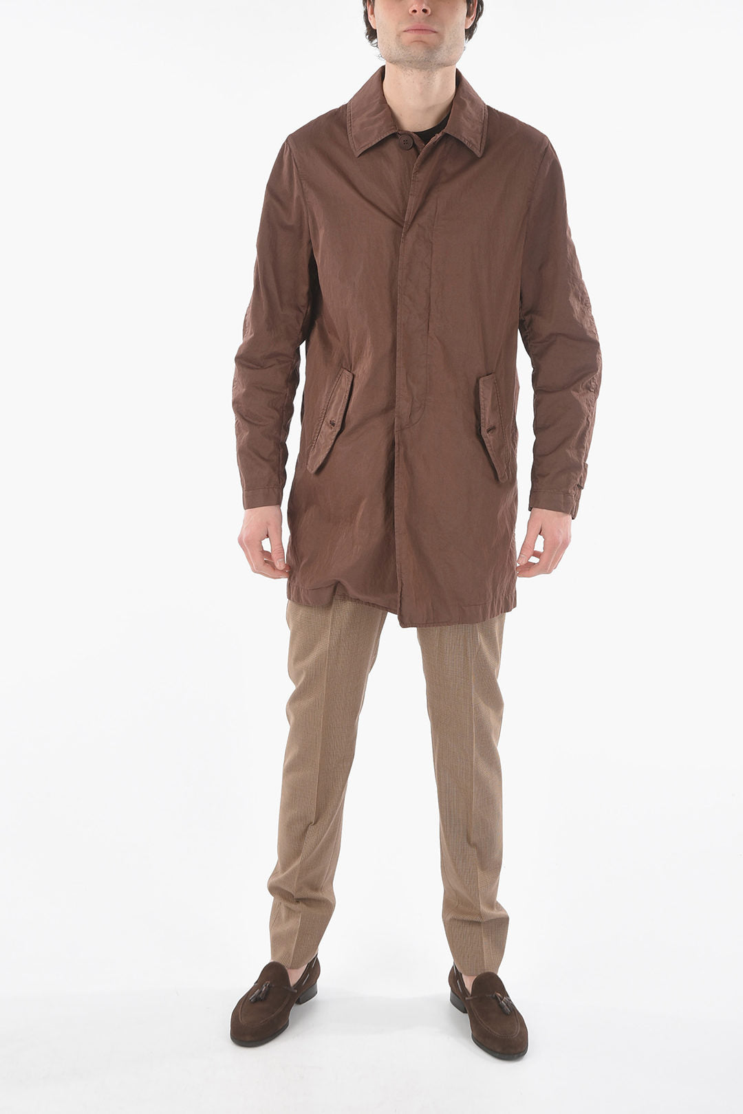 Corneliani CC COLLECTION O.WEAR hidden closure balmacaan coat