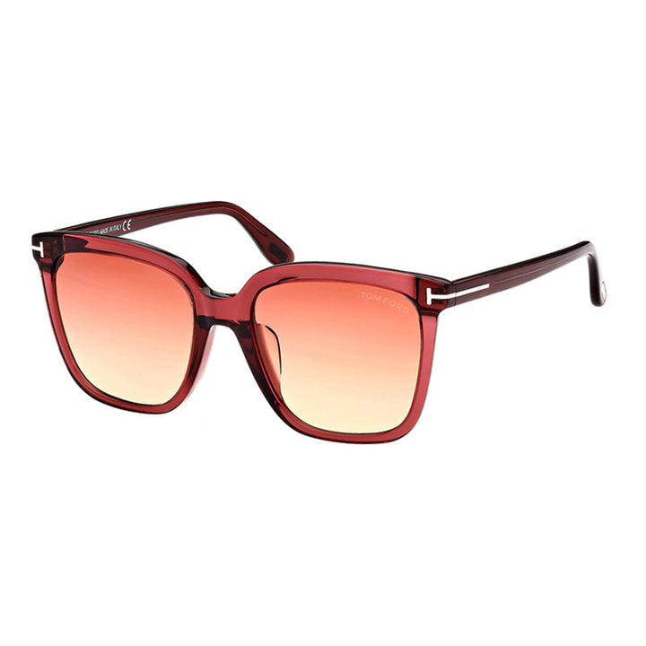 Tom Ford Square Full Rim, with a Shiny Bordeaux frame and Gradient Bordeaux lens.