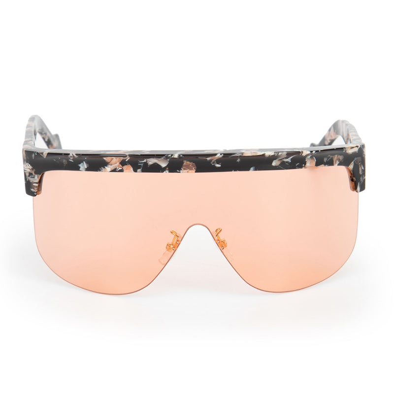 Loewe Shield Semi Rim, with a ColoRed Havana frame and Bordeaux lens.