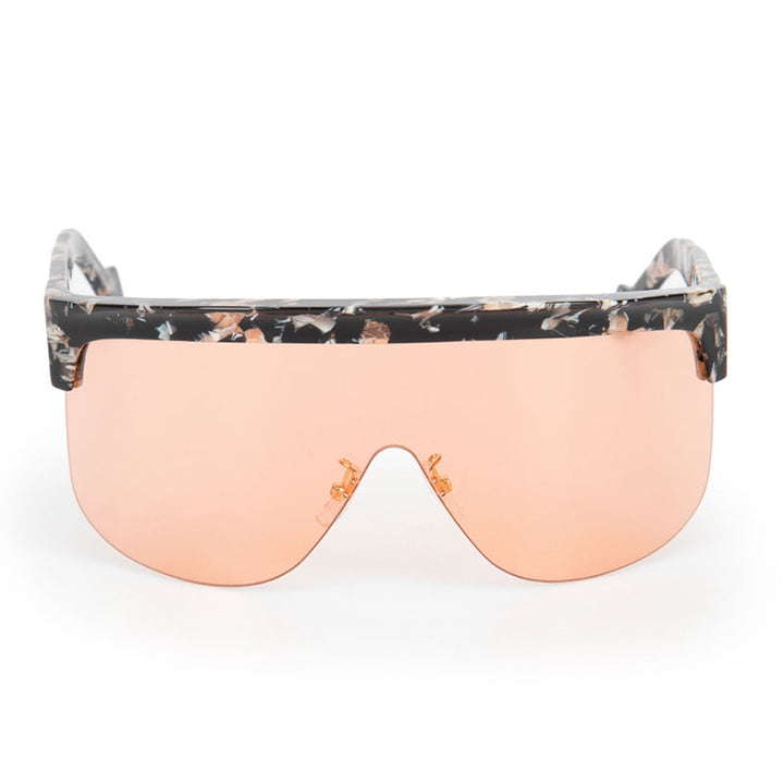 Loewe Shield Semi Rim, with a ColoRed Havana frame and Bordeaux lens.