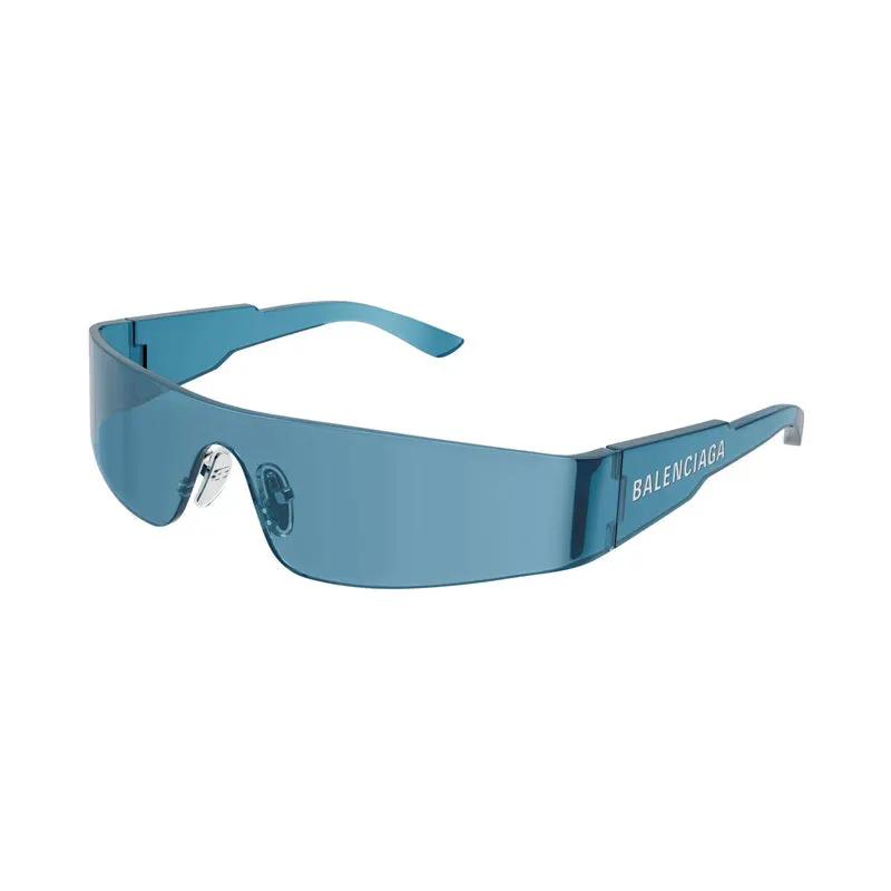 Balenciaga Sunglasses Shield Rimless, Blue Frame And Blue Lens