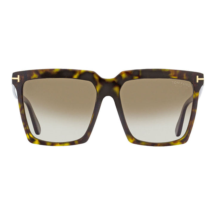 Tom Ford Sunglasses Square Full Rim, Dark Havana Frame and Brown Gradient Polarized Lens FT076452H