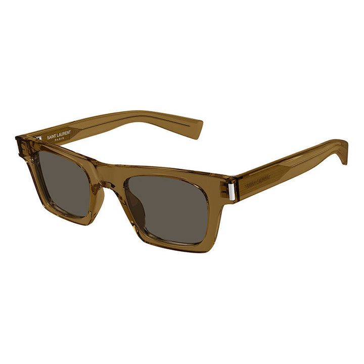 Saint Laurent Sunglasses Square Full Rim, Transparent Brown Frame and Brown Lens SL719005