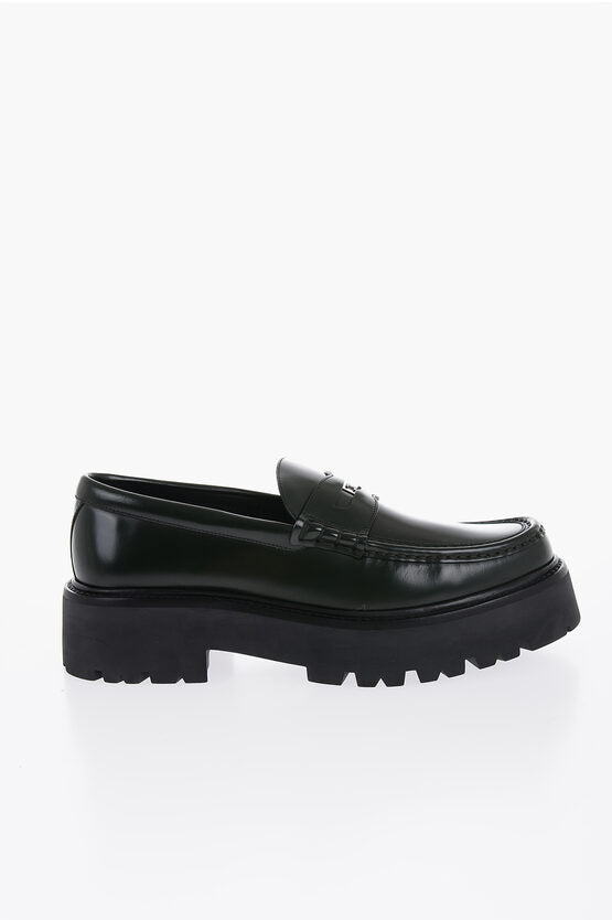 Shoes - Celine Brushed Leather Penny Loafers With Chunky Sole - 3616900162495 - Ask Me Wear