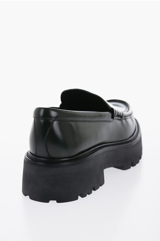 Shoes - Celine Brushed Leather Penny Loafers With Chunky Sole - 3616900162495 - Ask Me Wear