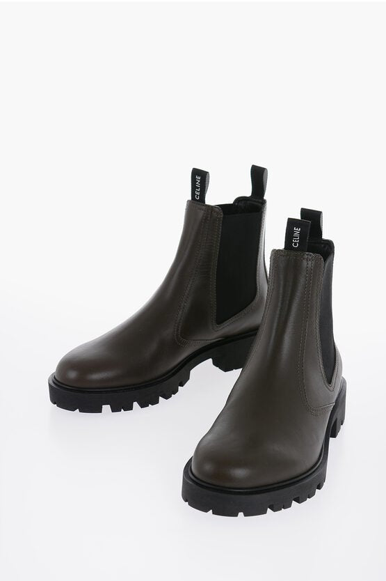 Shoes - Celine Leather MARGARET Chelsea Boots With Tank Sole - 3616900022522 - Ask Me Wear