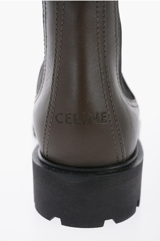 Shoes - Celine Leather MARGARET Chelsea Boots With Tank Sole - 3616900022522 - Ask Me Wear