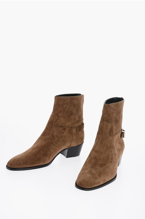 Shoes - Celine Suede Leather ISAAC Boots With Buckle Details - 3616900404748 - Ask Me Wear