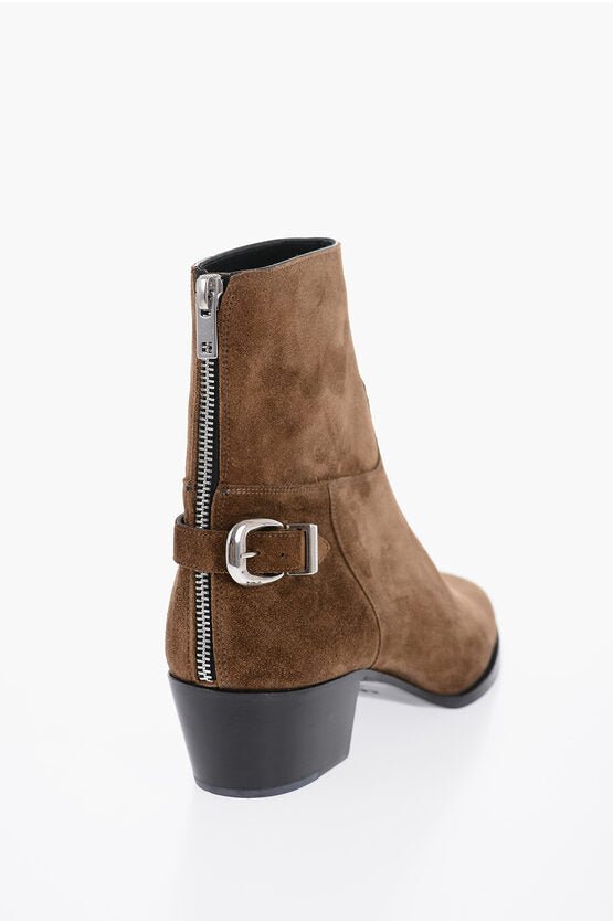 Shoes - Celine Suede Leather ISAAC Boots With Buckle Details - 3616900404748 - Ask Me Wear