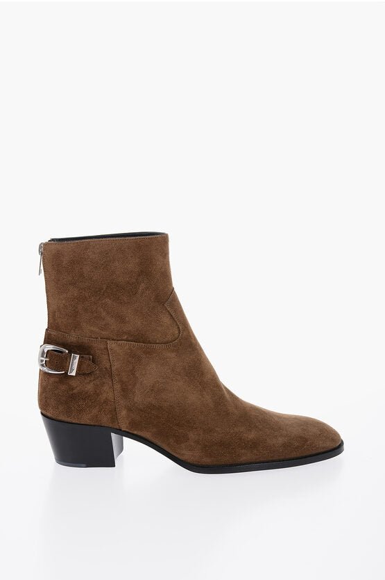 Shoes - Celine Suede Leather ISAAC Boots With Buckle Details - 3616900404748 - Ask Me Wear