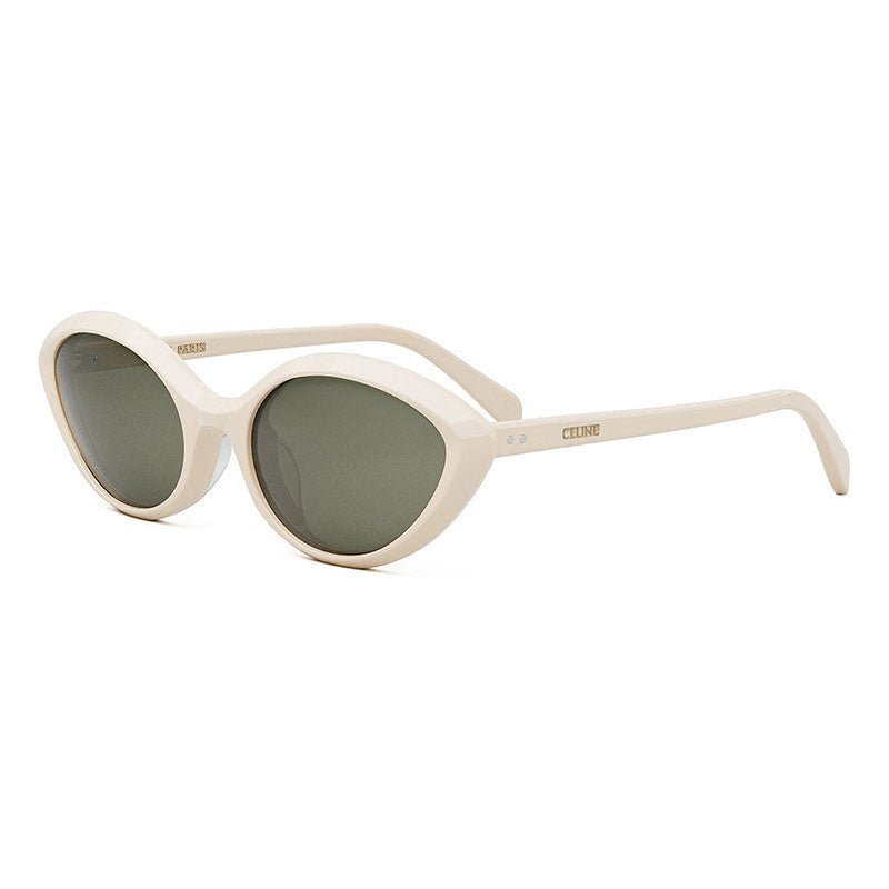 CelineSunglasses - Celine Cat Eye Full Rim, with a Shiny Ivory frame and Khaki lens. - CL40264U25N - Ask Me Wear