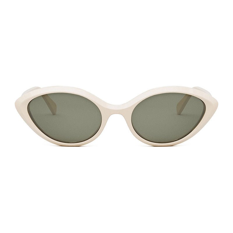CelineSunglasses - Celine Cat Eye Full Rim, with a Shiny Ivory frame and Khaki lens. - CL40264U25N - Ask Me Wear