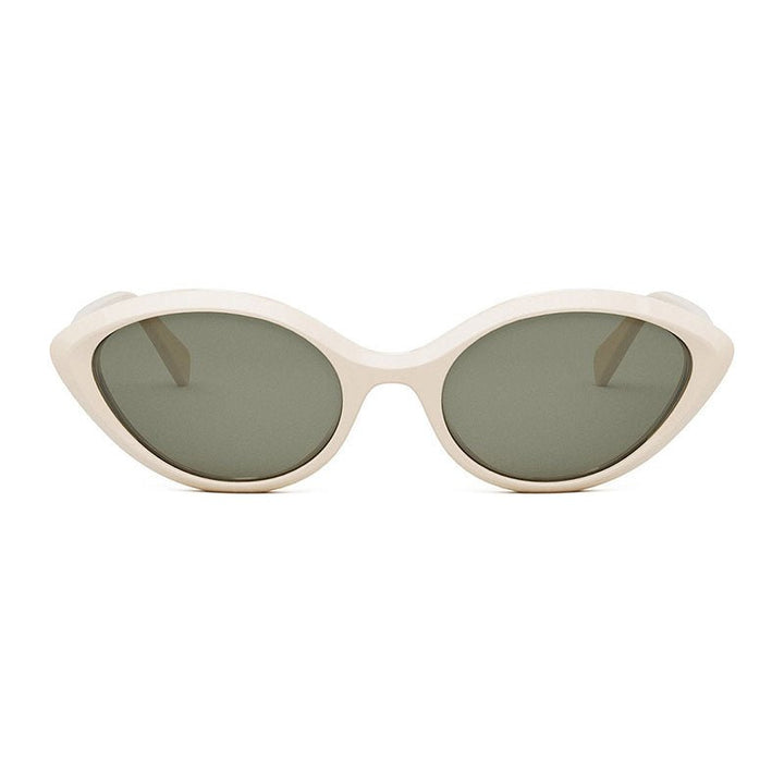CelineSunglasses - Celine Cat Eye Full Rim, with a Shiny Ivory frame and Khaki lens. - CL40264U25N - Ask Me Wear