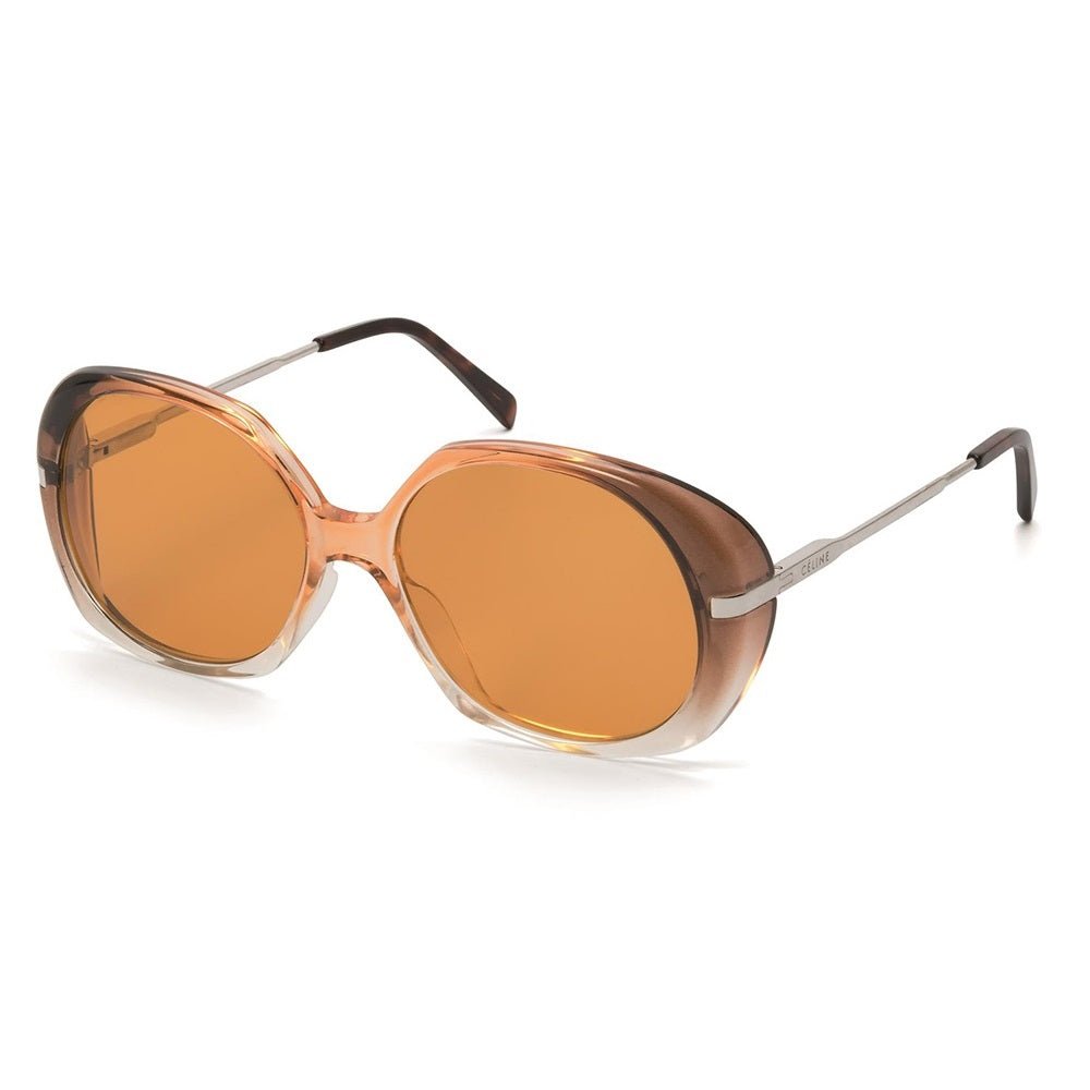 CelineSunglasses - Celine Round Full Rim, with a Transparent Brown frame and Brown lens. - CL40036U50E - Ask Me Wear
