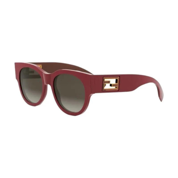 Fendi Sunglasses Square Full Rim, Red Frame And Brown Gradient Lens Fe40147I66F