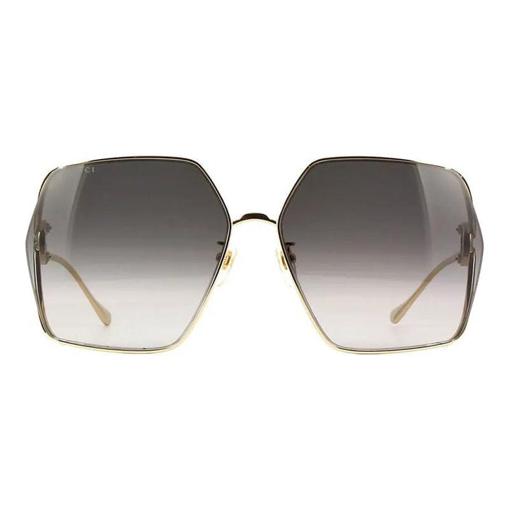 Gucci Sunglasses Square Full Rim, Gold Frame And Grey Gradient Lens Gg1322Sa001