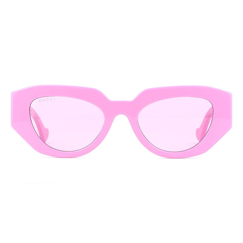 Gucci Sunglasses Geometric Full Rim, Pink Frame and Pink Magenta Lens GG1421S004