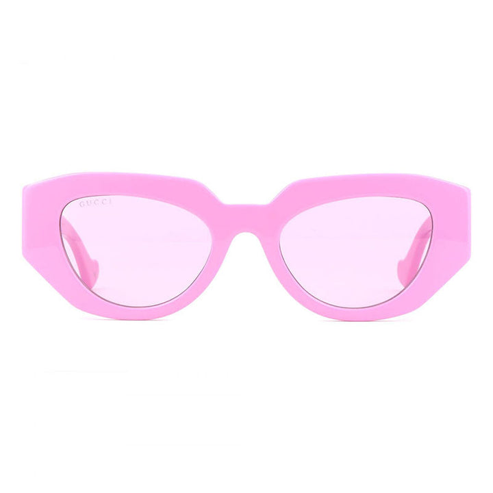 Gucci Sunglasses Geometric Full Rim, Pink Frame and Pink Magenta Lens GG1421S004