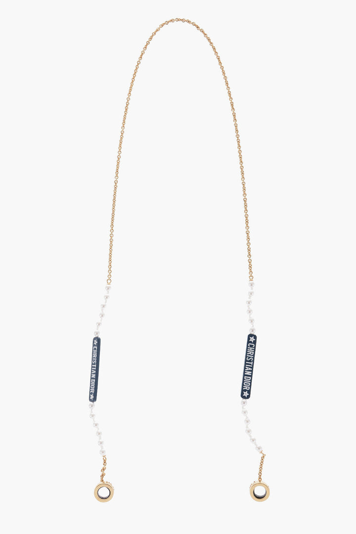 Dior Chain Airpords Holder Necklace with Decorative Beads