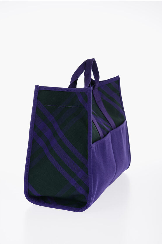 Burberry Checked Shopper Bag with Outer Pockets