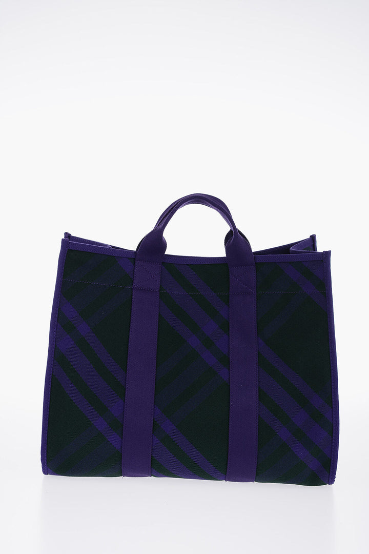 Burberry Checked Shopper Bag with Outer Pockets