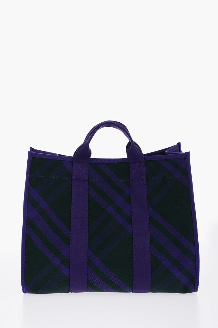 Burberry Checked Shopper Bag with Outer Pockets