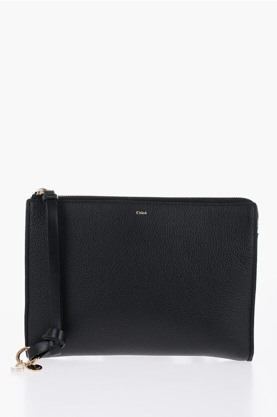 Bags - Chloe Grained Leather ALPHABET Clutch with Wrist Strap - GC120240600715 - Ask Me Wear