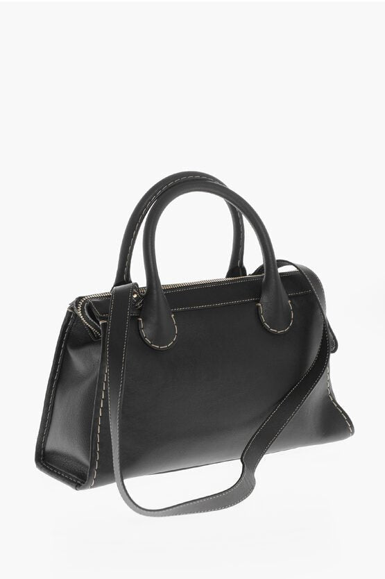 Bags - Chloe Leather EDITH Shoulder Bag With Contrasting Seams - 7613386053947 - Ask Me Wear