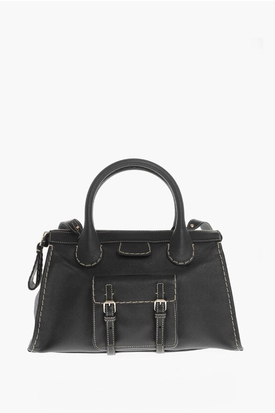 Bags - Chloe Leather EDITH Shoulder Bag With Contrasting Seams - 7613386053947 - Ask Me Wear