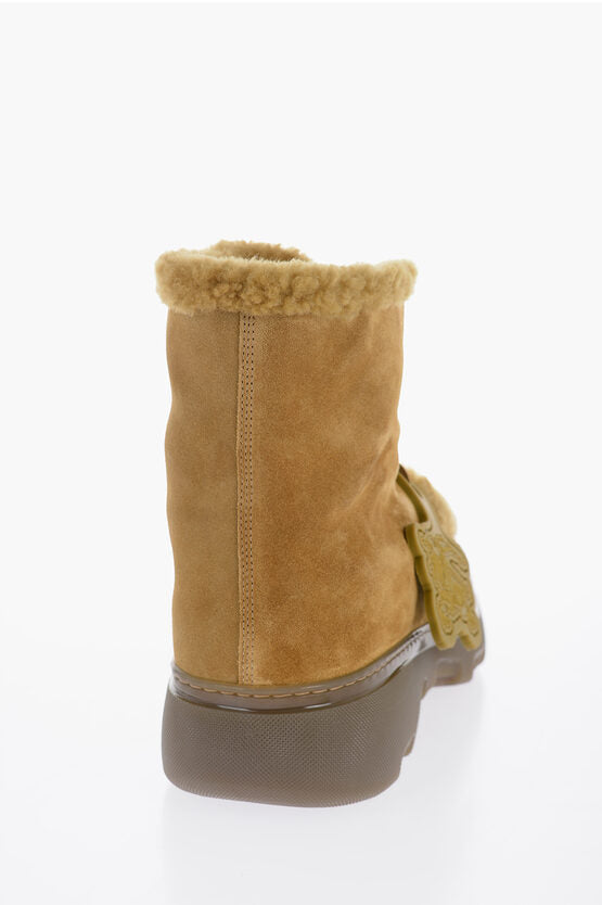 Burberry Chunky Sole Shearling Boots