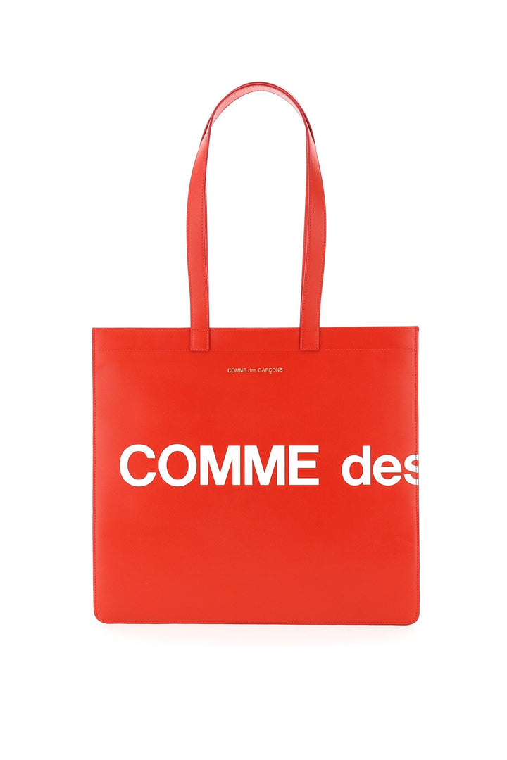 Bags - Comme Des Garcons Wallet Leather Tote Bag With Logo - 241694FBS000001 - RED - os - Ask Me Wear