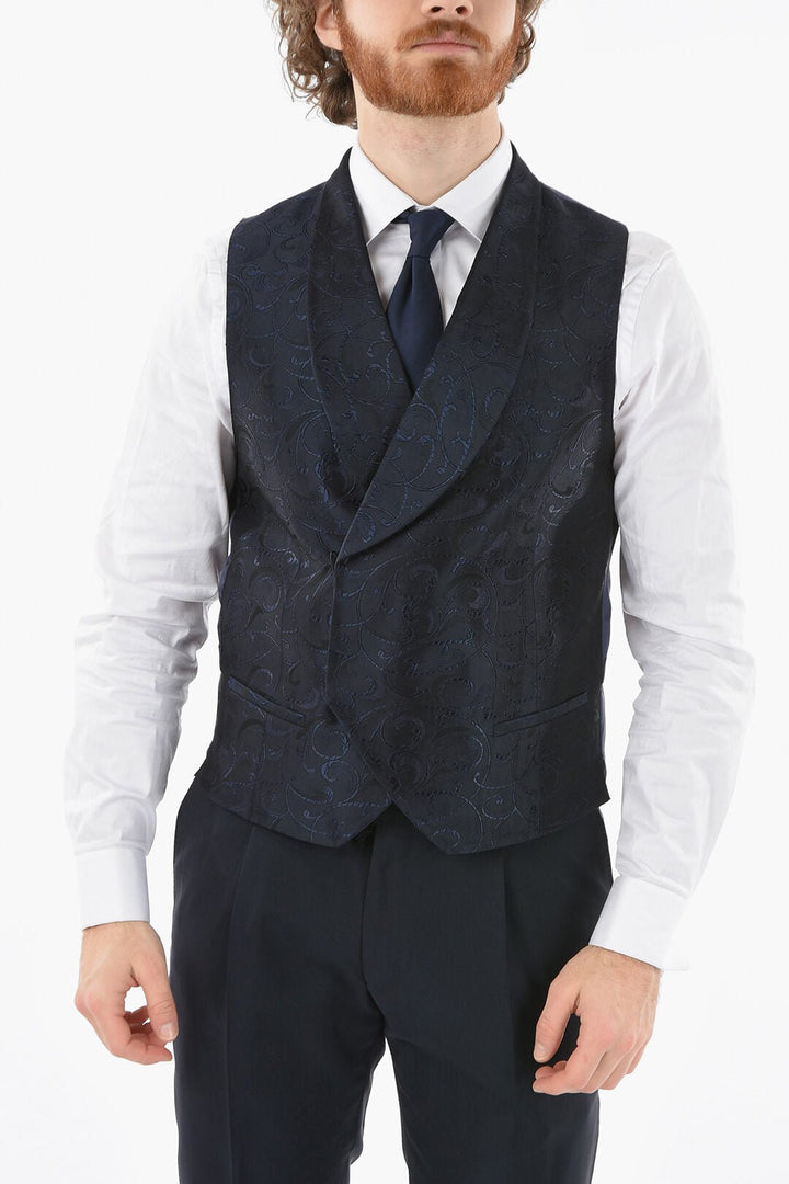 Other - Corneliani CC COLLECTION Embroidered CERIM. RESET Waistcoat with Hidden - 8703001800496 - Ask Me Wear