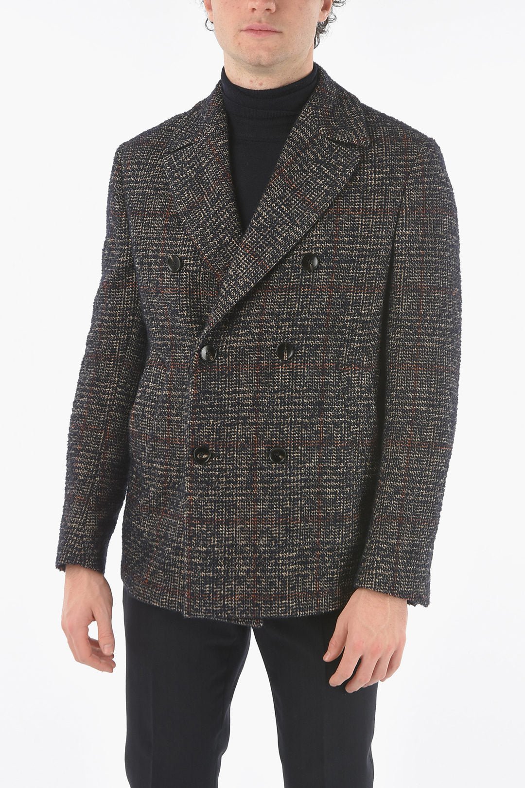 Other - Corneliani CC COLLECTION O. WEAR Double - breasted DELTA Tweed Fabric Coa - 2050006587836 - Ask Me Wear