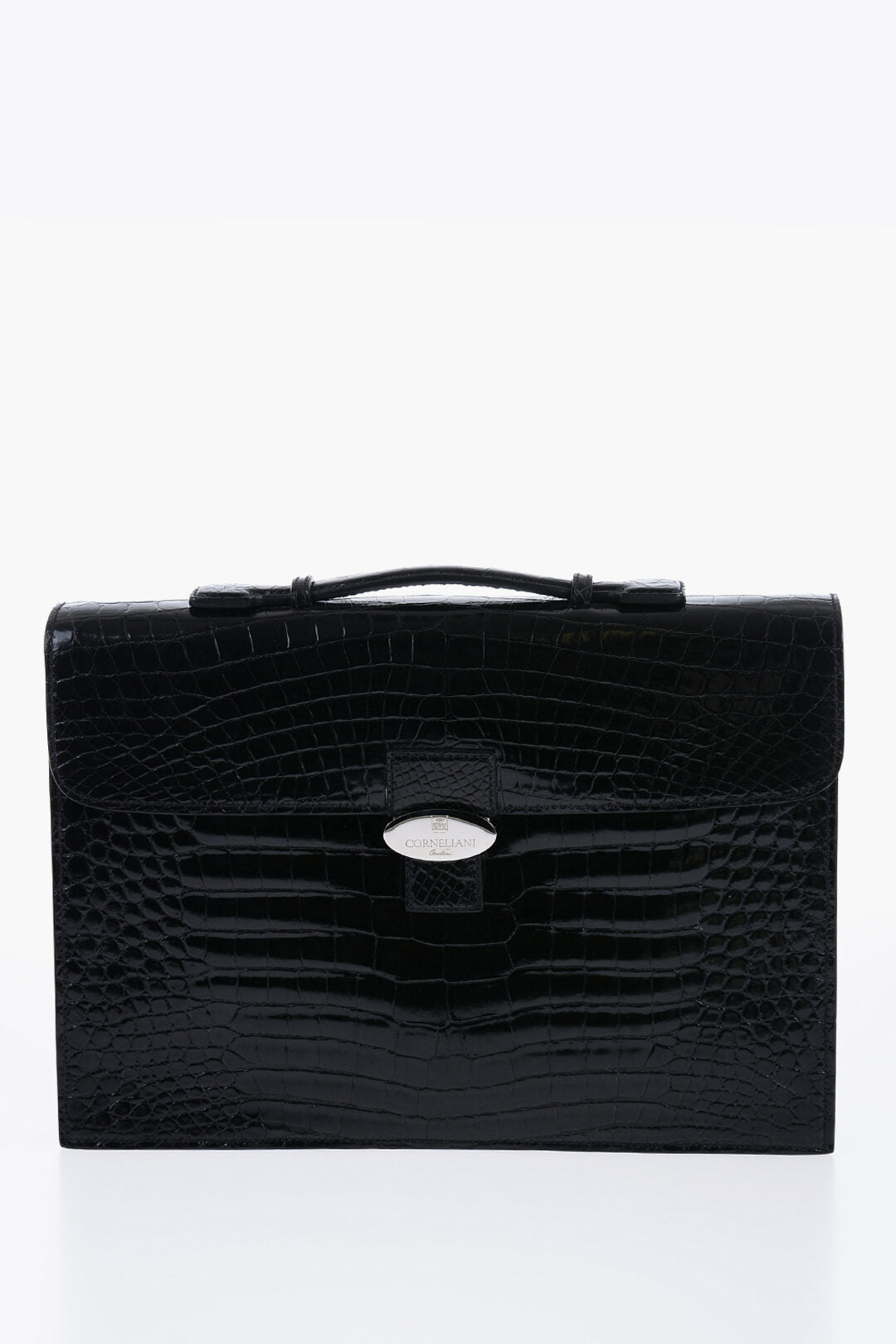 Bags - Corneliani Crocodile Leather Business Bag with Snap Closure - 2050002947412 - Ask Me Wear