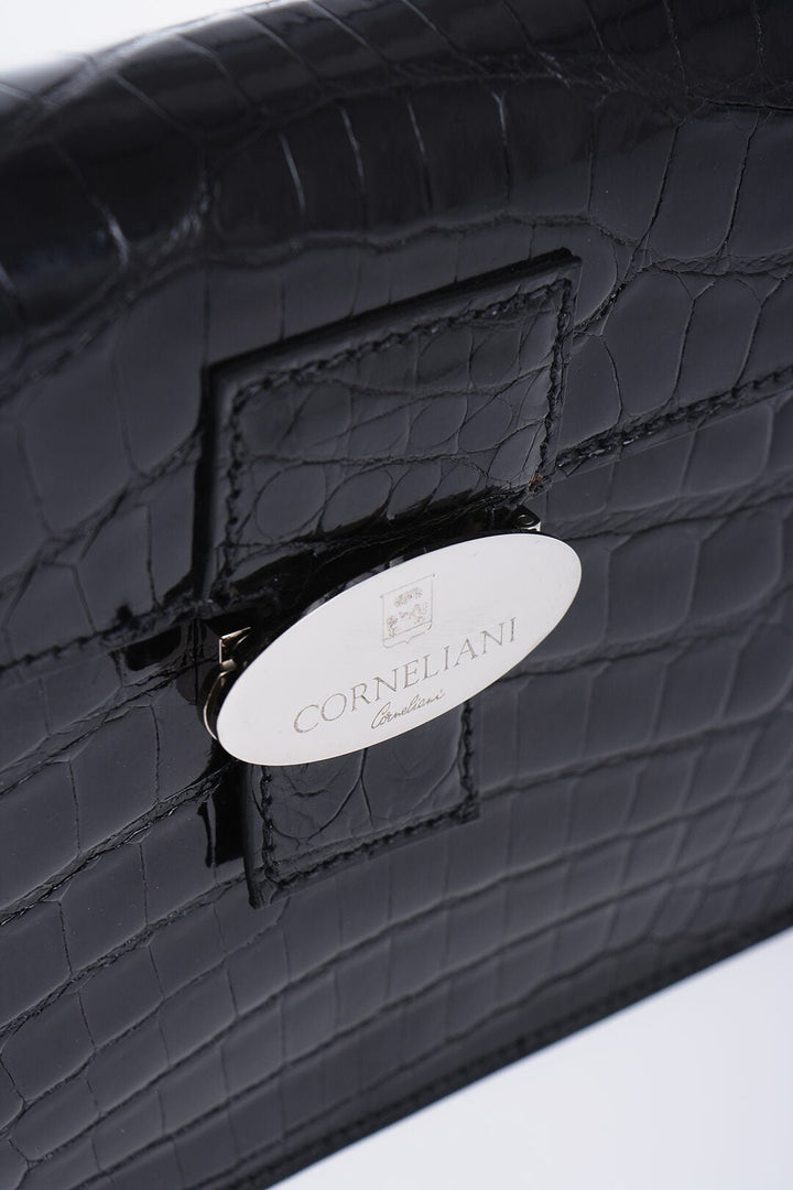 Bags - Corneliani Crocodile Leather Clutch with Snap Closure - 2050002749436 - Ask Me Wear