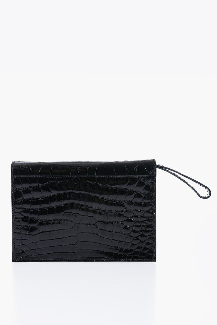 Bags - Corneliani Crocodile Leather Clutch with Snap Closure - 2050002749436 - Ask Me Wear