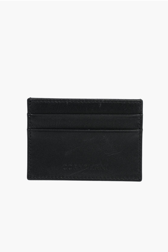 Accessories - Wallets & Card Holders - Corneliani Horizontal Compartment Leather Card Holder - GC320220500044 - Ask Me Wear