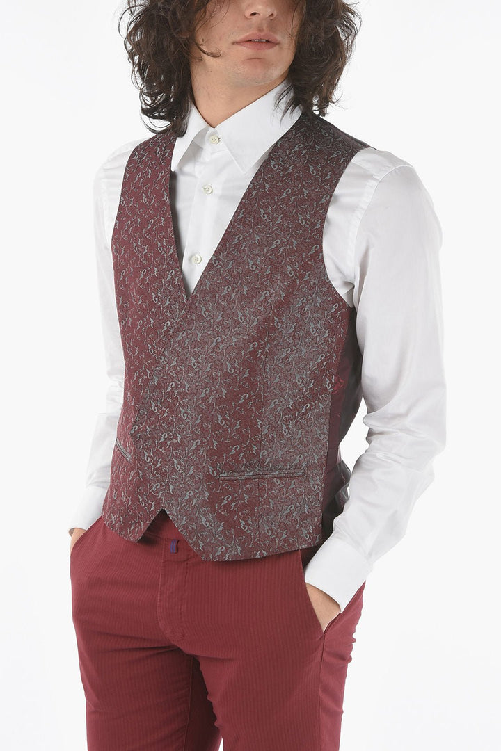 Other - Corneliani Patterned Silk CERIM.ACADEMY Double Breasted Waistcoat - 8703006330493 - Ask Me Wear