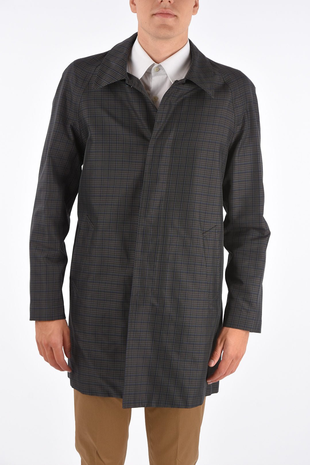 Other - Corneliani shephard's check hidden closure balmacaan coat - 2050004108965 - Ask Me Wear