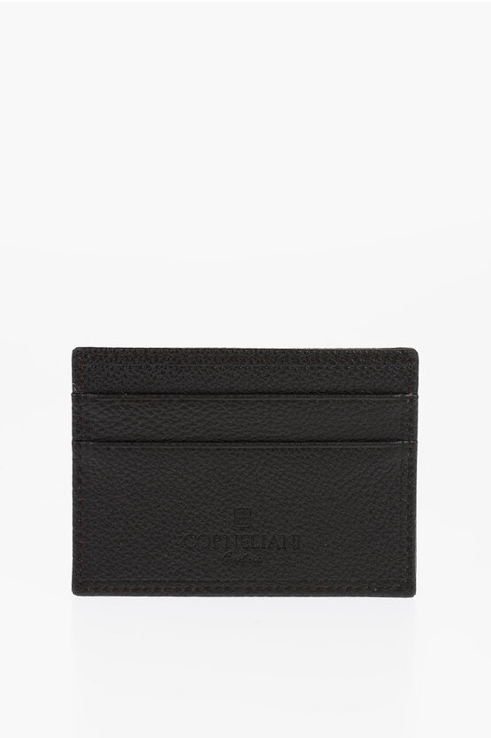 Accessories - Wallets & Card Holders - Corneliani Textured Leather Card Holder - 9990000795598 - Ask Me Wear