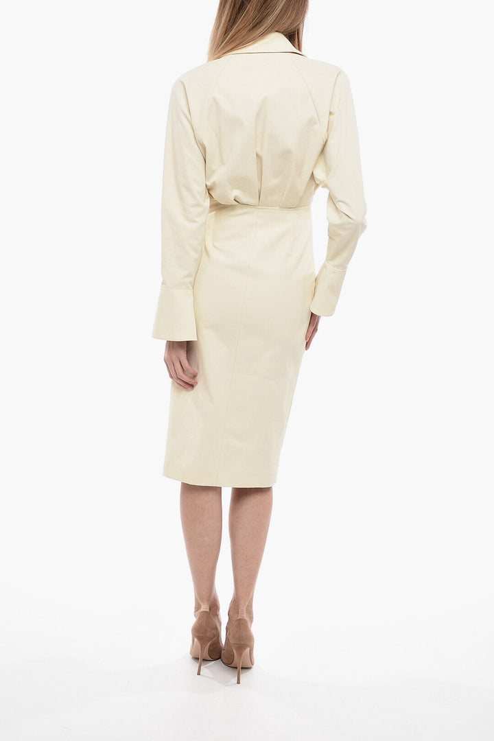 Bally Cotton Shirt Dress with Buttoned Side Split