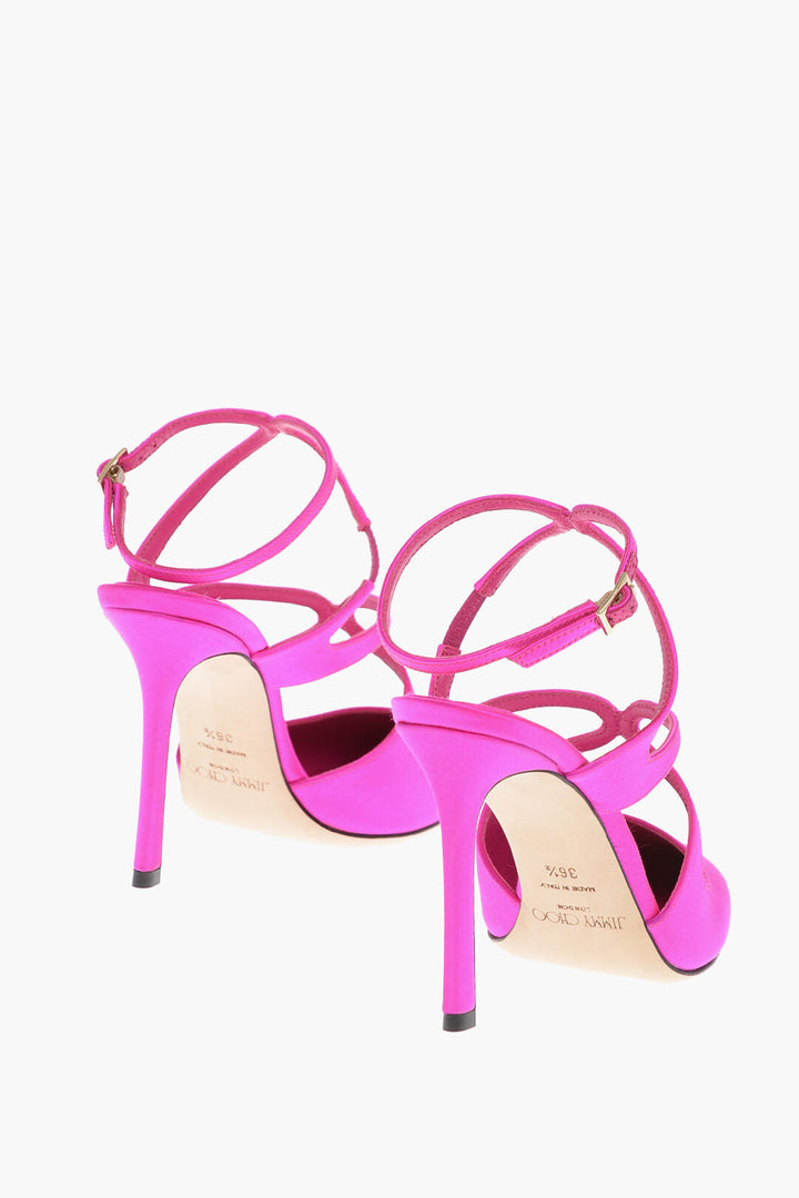 Jimmy Choo Criss Cross Design AZIA Satin Silngbacks 9.5cm