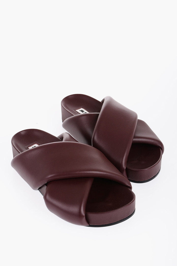 Jil Sander Criss Cross Designed Leather Sandals