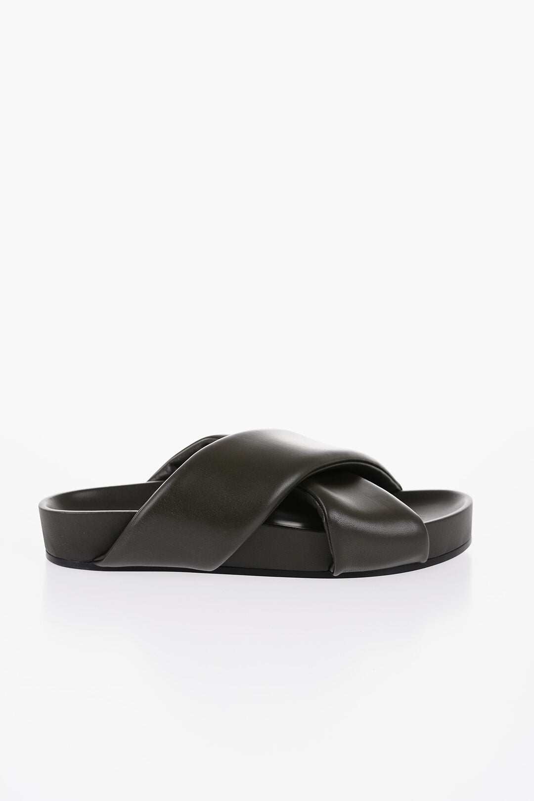 Jil Sander Criss Cross Designed Leather Sandals