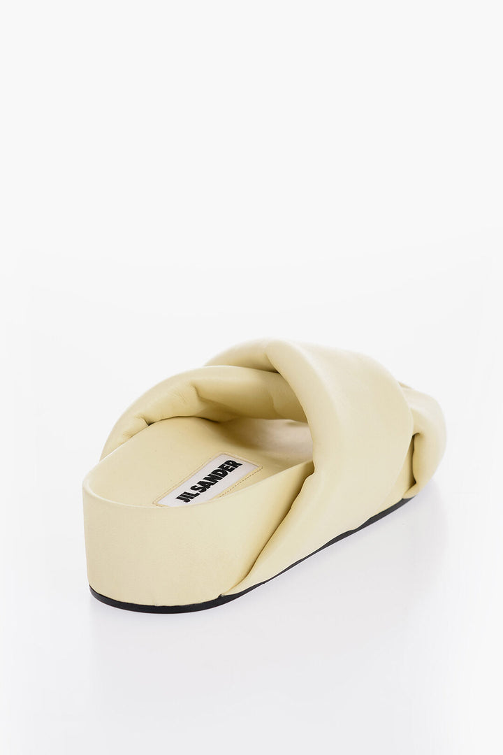 Jil Sander Criss Cross Designed Leather Sandals