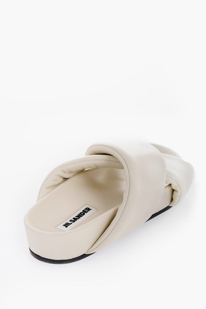 Jil Sander Criss Cross Designed Leather Sandals