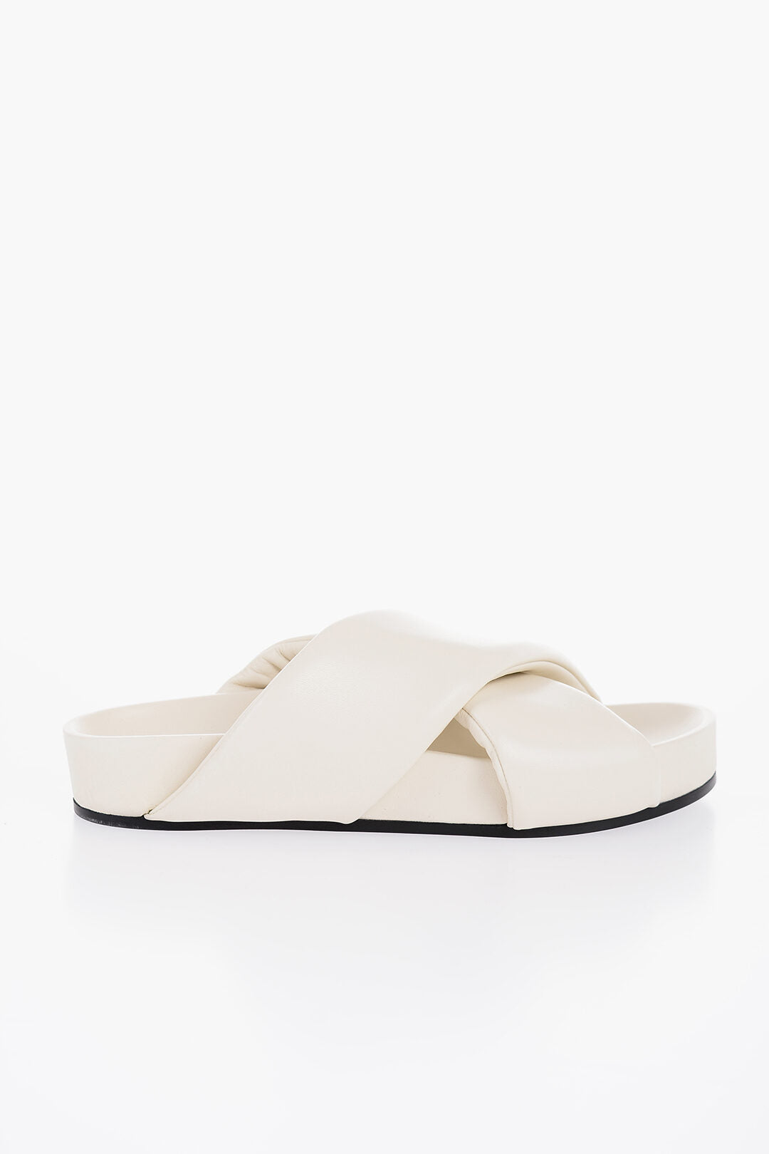 Jil Sander Criss Cross Designed Leather Sandals