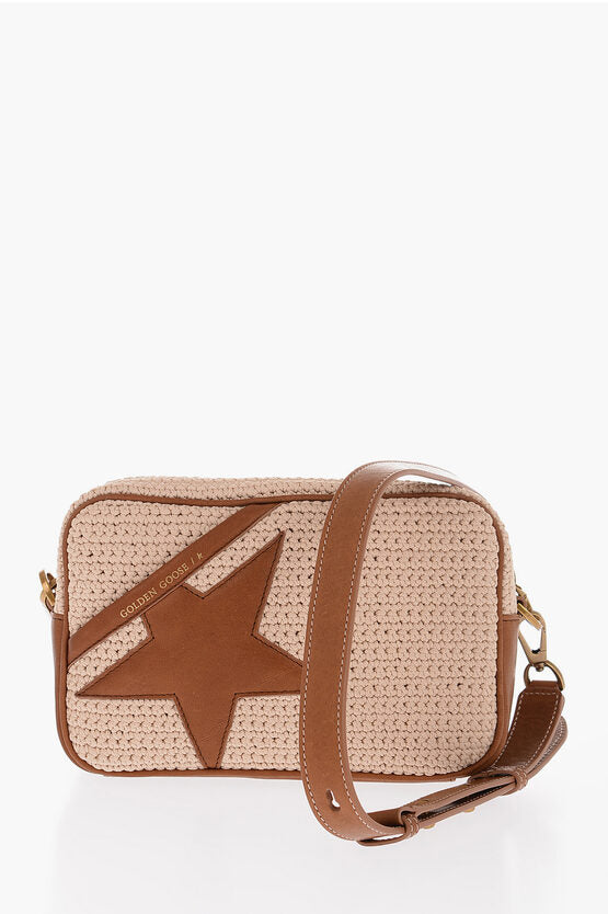 Golden Goose Crochet and Leather STAR Crossbody Bag