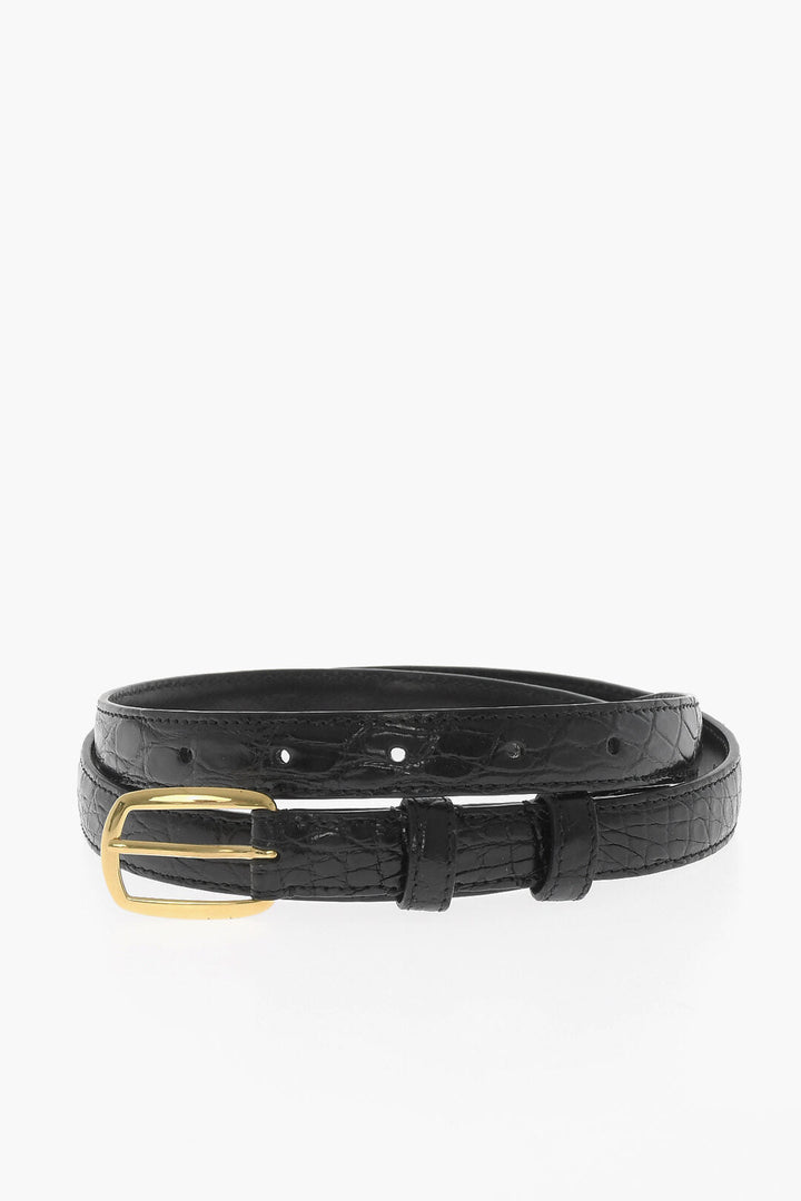 Celine Croco Leather Belt 20mm