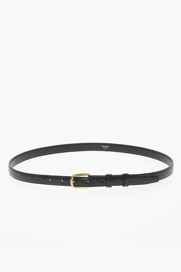 Celine Croco Leather Belt 20mm